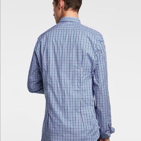 ZARA Men's Plaid Slim Fit Shirt Turquoise Blue - Picture 2 of 11
